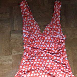 J crew blurred floral slim tankini